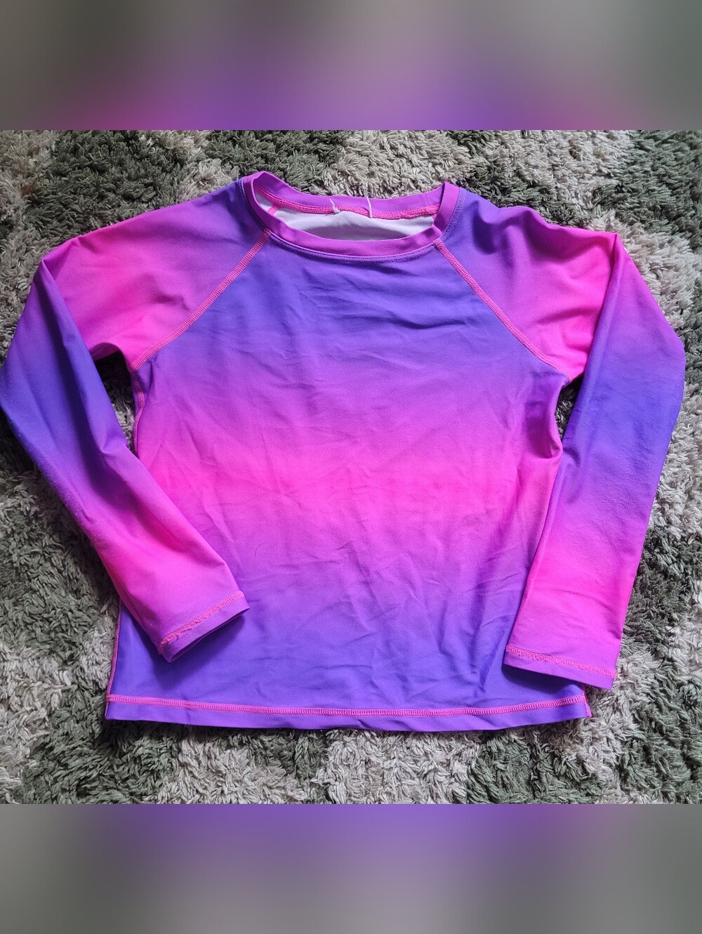 Girls Ombre Pink to Purple Long Sleeve Top